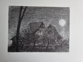 WULLSCHLEGER HANS LITHOGRAPHIE SIGNIERT NUMMERIERT  BL. 8/60