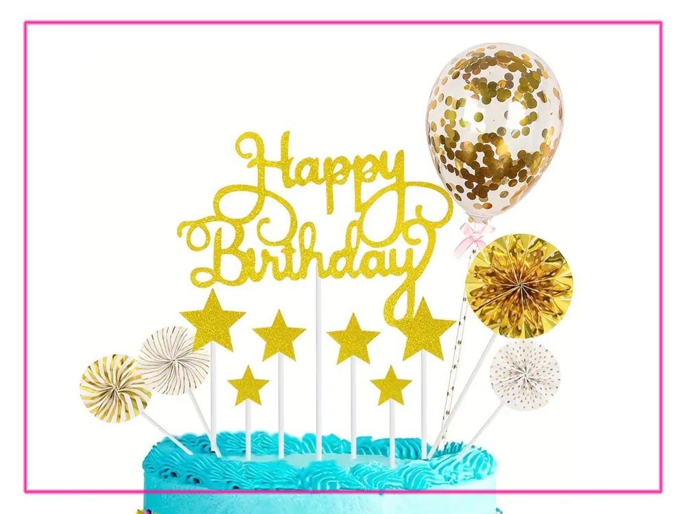 32 Stück Geburtstag Cake Topper – Torten- & Cupcake-Deko, Aus Karton & Bambus, Für Partys & Feiern