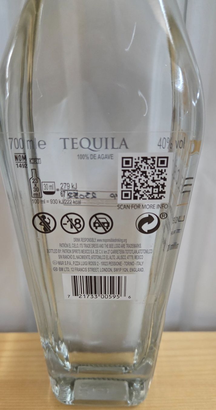Spirituosen: Patron El Cielo Tequila 40°, 70 cl – Neu und originalverpackt aus Möriken AG von Mavo 1