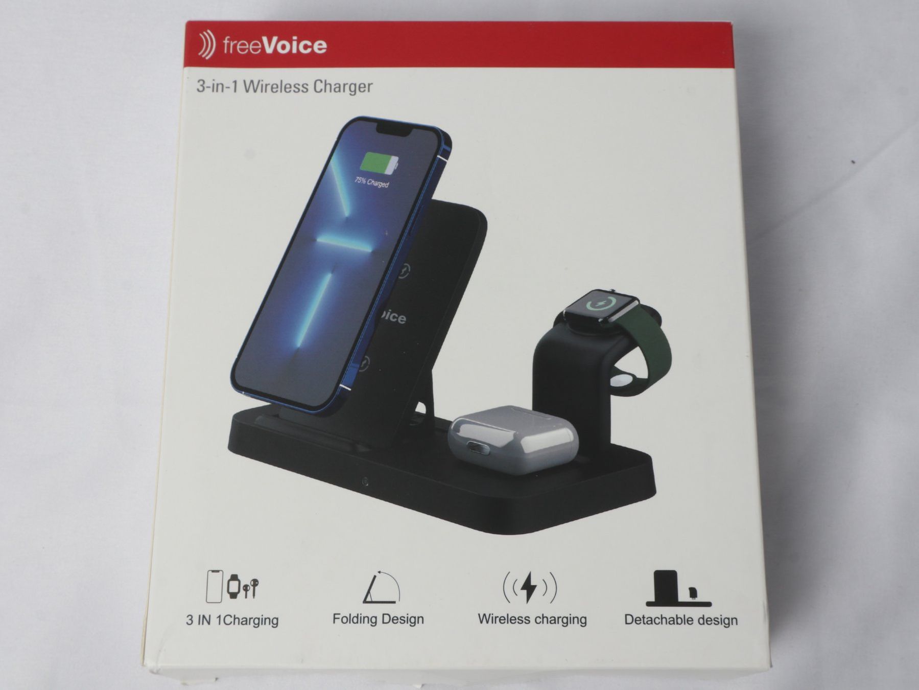 Ladegeräte: FREE-Voice3-in-1Wireless- Charger – Neu (gemäss Beschreibung) aus Steinen von Restwert_Steinen 4