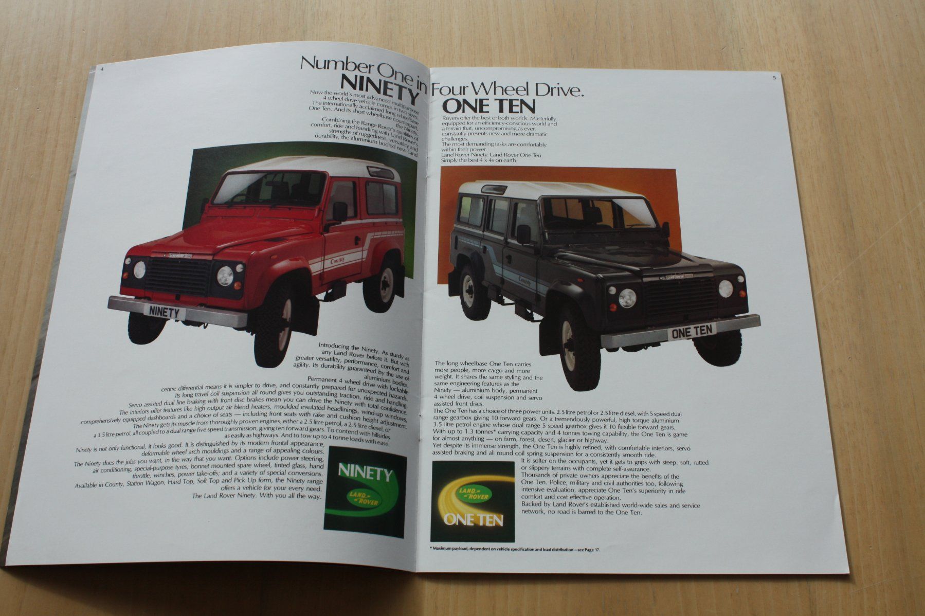Land Rover Documenti: Land Rover 90/110 Prospekt 1985 – Usato da Wikon venduto da erwin400 2
