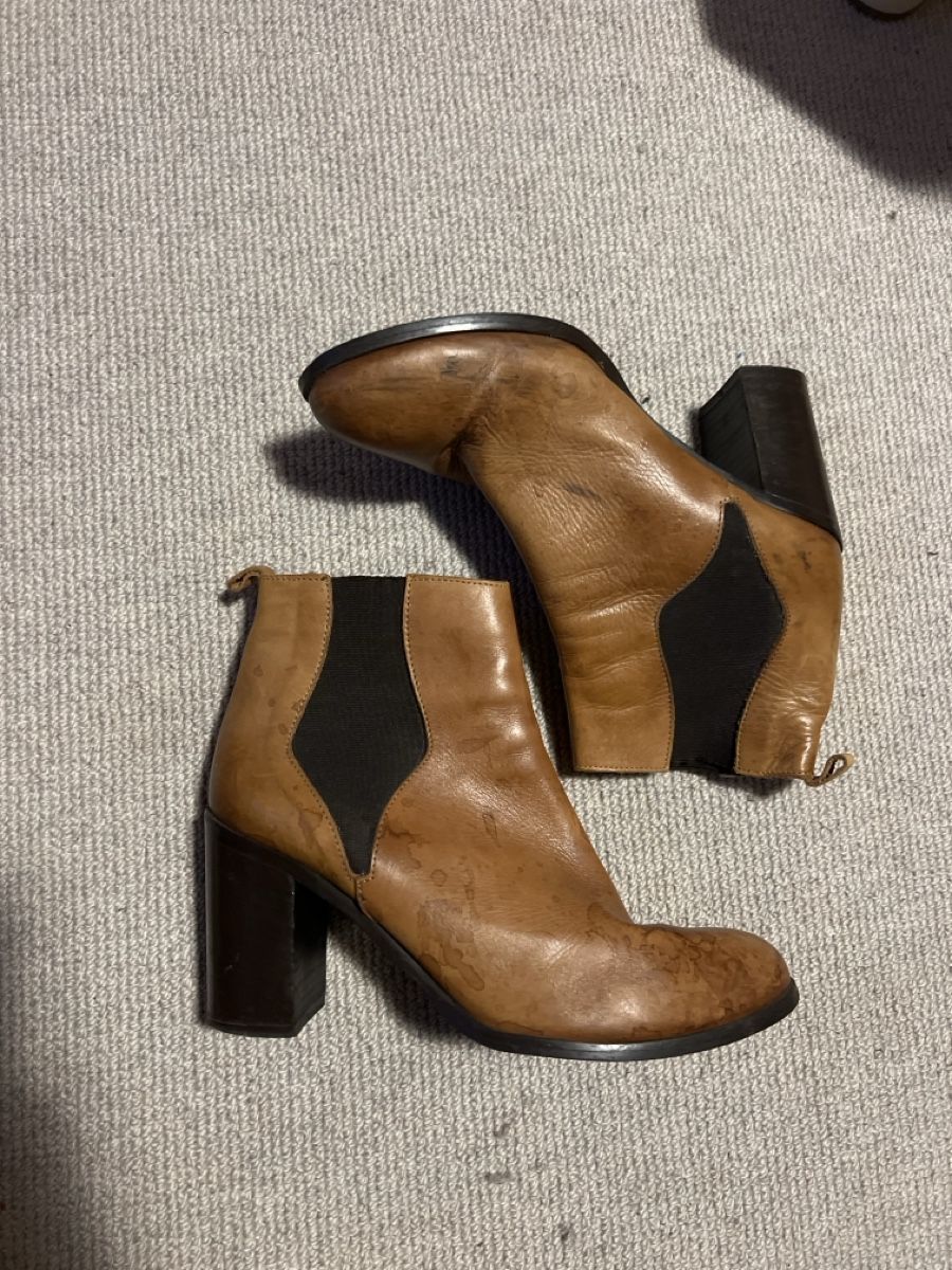 Damenschuhe: Braune „Leder“-Stiefeletten, Grösse 38 – Gebraucht aus Basel von nad_m5bh 1