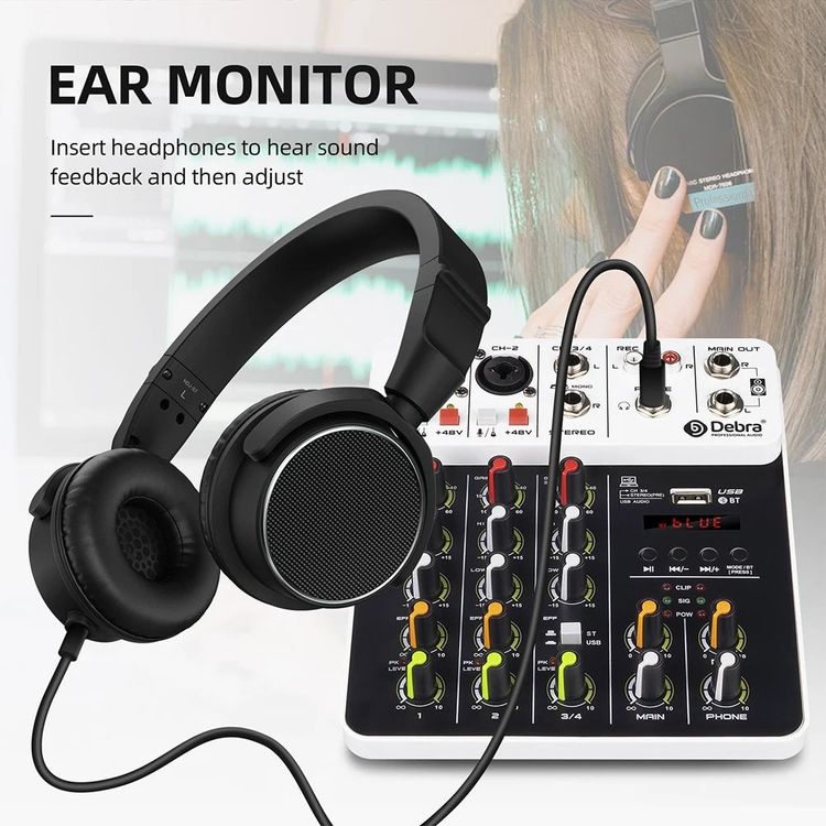 Console di mixaggio: PC-Aufnahme-Mischpult 4 Kanäle Bluetooth Audio-Interface – Nuovo e nell'imballaggio originale da Genève venduto da Top-Trend 1