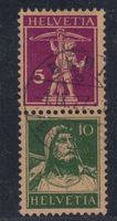 Timbres "Se tenant" z11 oblitéré Bern 1.IX.27