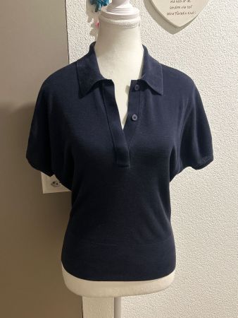 Damen Polo Shirt dunkelblau von COS Gr. XS