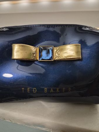 Ted Baker Make-up Bag Blue Glossy Bow