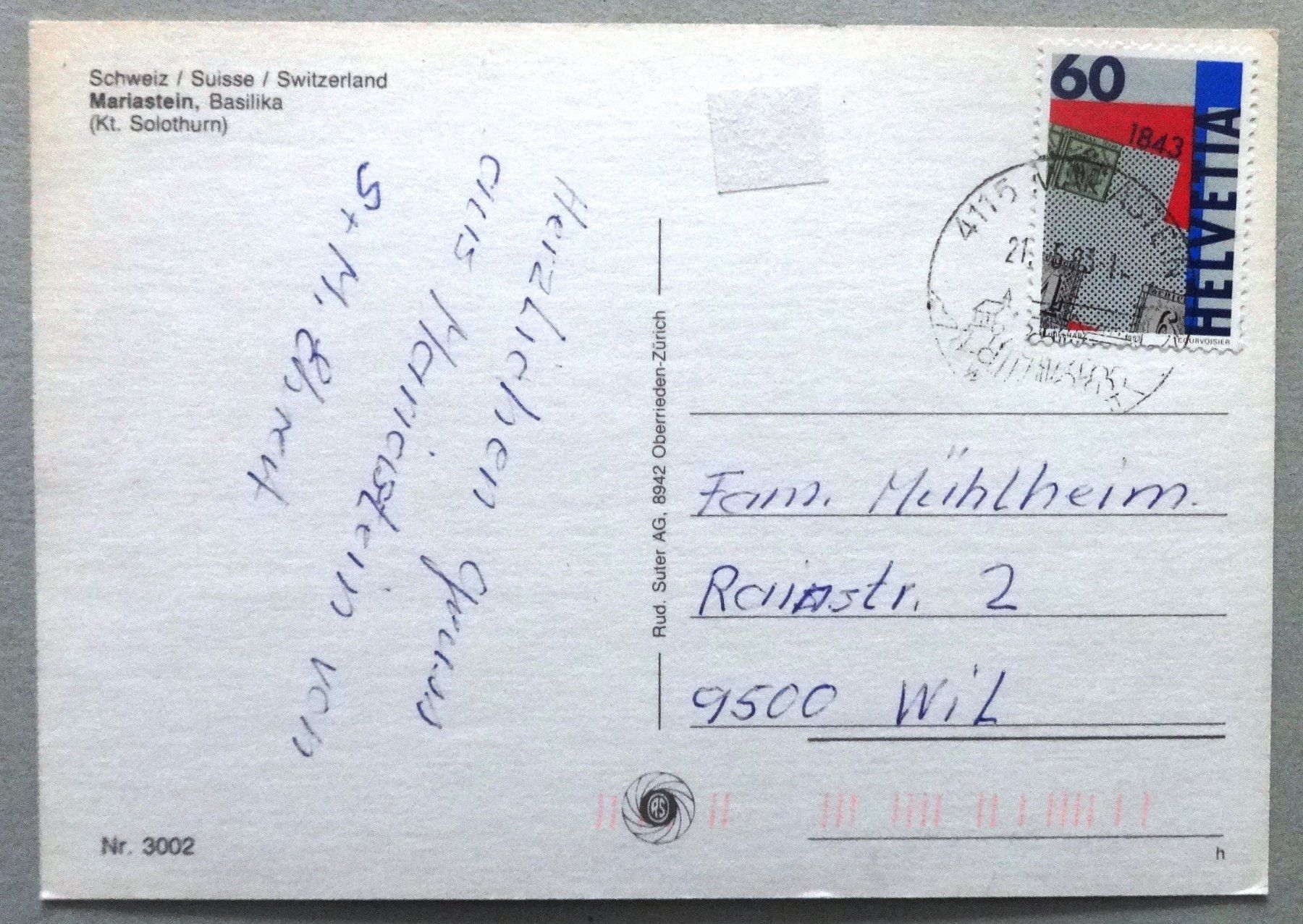 Cartoline postali: Mariastein, Basilika (Kt. Solothurn) – Difettoso da Fétigny venduto da Billy2miny 1