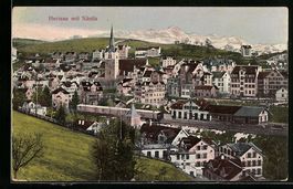 AK Herisau, Panoramablick mit Säntis