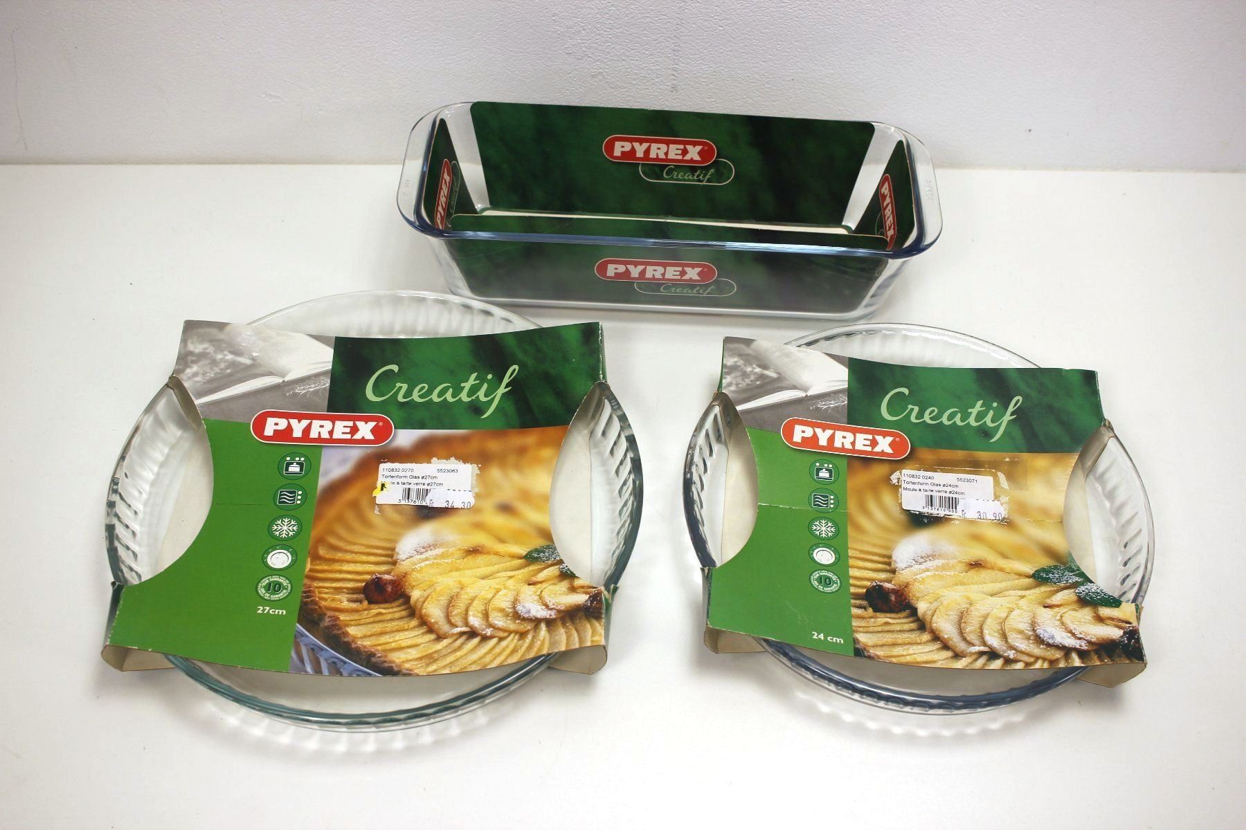 Pyrex Backformen: Pyrex Creatif 3 Stk. Glas Kuchenformen – Neu (gemäss Beschreibung) aus Kägiswil von pebart 1