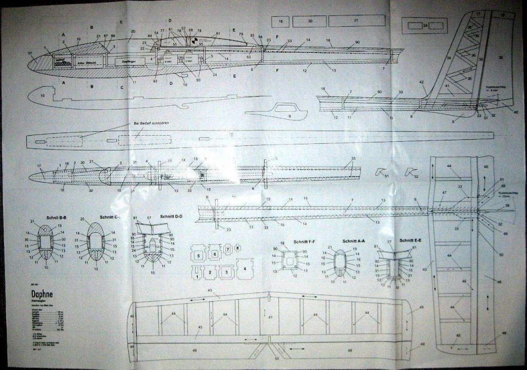 Modellismo RC: Quality Bauplan RC Segler "Daphné" / Plan pour Planeur RC – Nuovo (secondo la descrizione) da Genève venduto da Hucotra