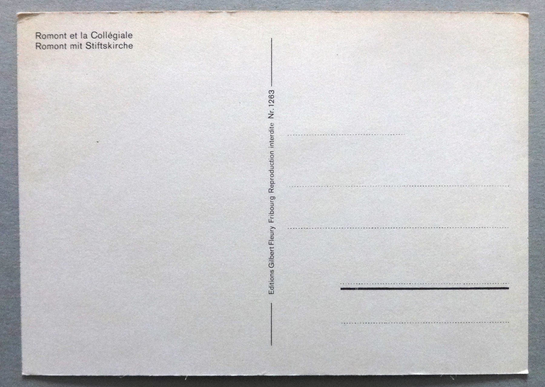 Cartoline postali: Romont et la Collégiale – Usato da Fétigny venduto da Billy2miny 1