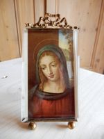 Antiker kleiner Fotorahmen Messing vergoldet - dickes Glas