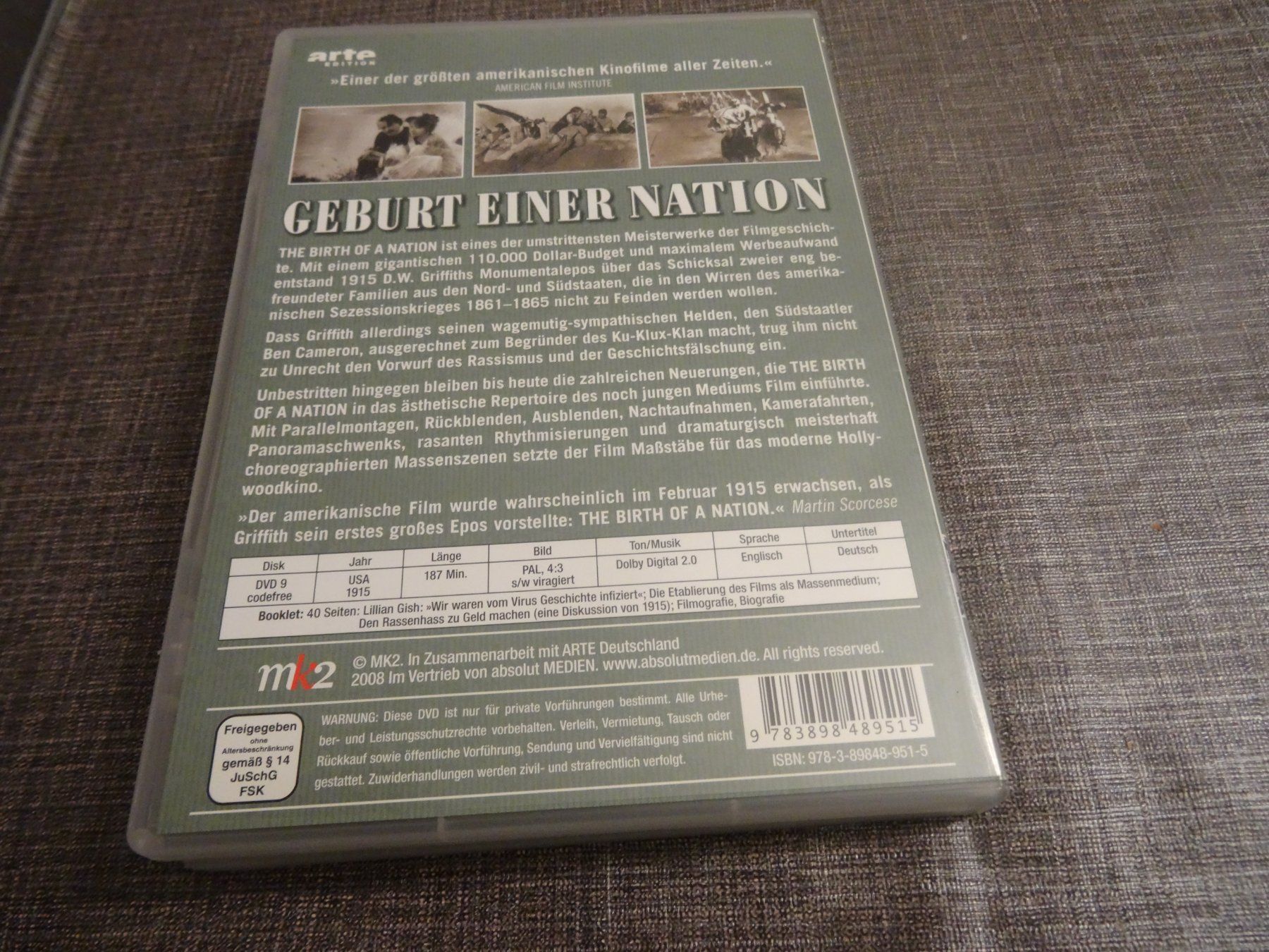 Tutti i DVDs: DVD Geburt einer Nation D.W. Griffith Arte Edition – Usato da Olten venduto da Disc-Verkauf 2