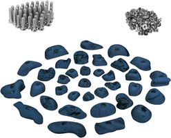 35 Klettergriffe blau +Schrauben+Muttern