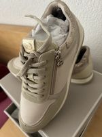 Tamaris Sneaker,Gr. 42 Beige Glitzer seitlich Reisverschluss