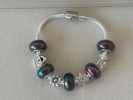 Luxus Elegante 18 cm Armband/Beads Farbe :Silber/Multicolore
