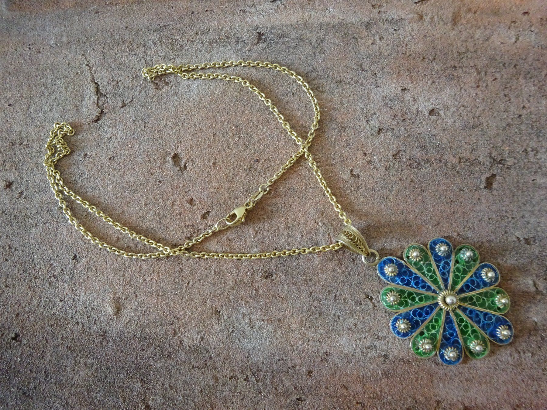 Catenine: Kette Filigran Emaille / 800 S vg. – Usato da Esslingen venduto da FetteSchnecke 4