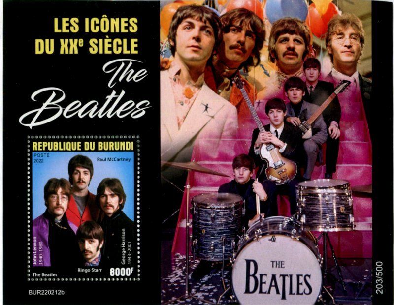 Tutti i francobolli: Block "The Beatles". Burundi – Nuovo e nell'imballaggio originale da Basel venduto da Butsch5