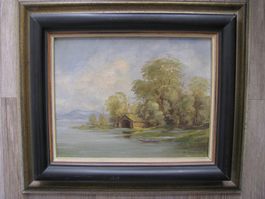 Otto Stieglitz - Huile sur panneau - Insel Herrenchiemsee