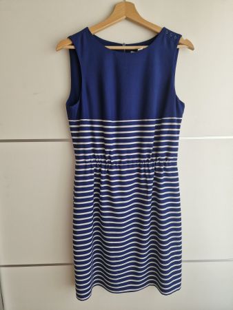 Sommerliches Esprit Kleid, blau-weiss gestreift, Gr. 38