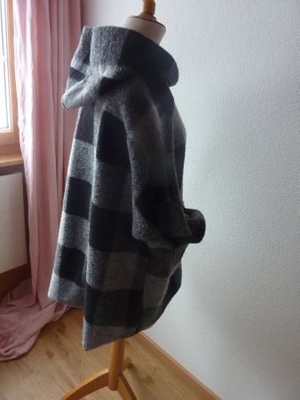 Jacke mit Kapuze, Karro Look,  one Size