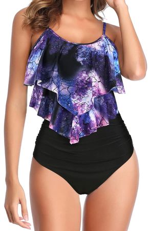 Sommer Tankini in Grösse XL - Galaxy Muster 1x getragen