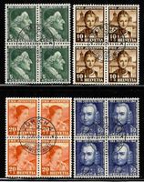 1941, J97-100, Viererblockserie gestempelt ZÜRICH (14744)