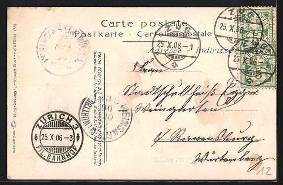 Cartoline postali: AK Zug, Partie im Ort, 1906 – Usato da Berlin venduto da bartko-reher 1