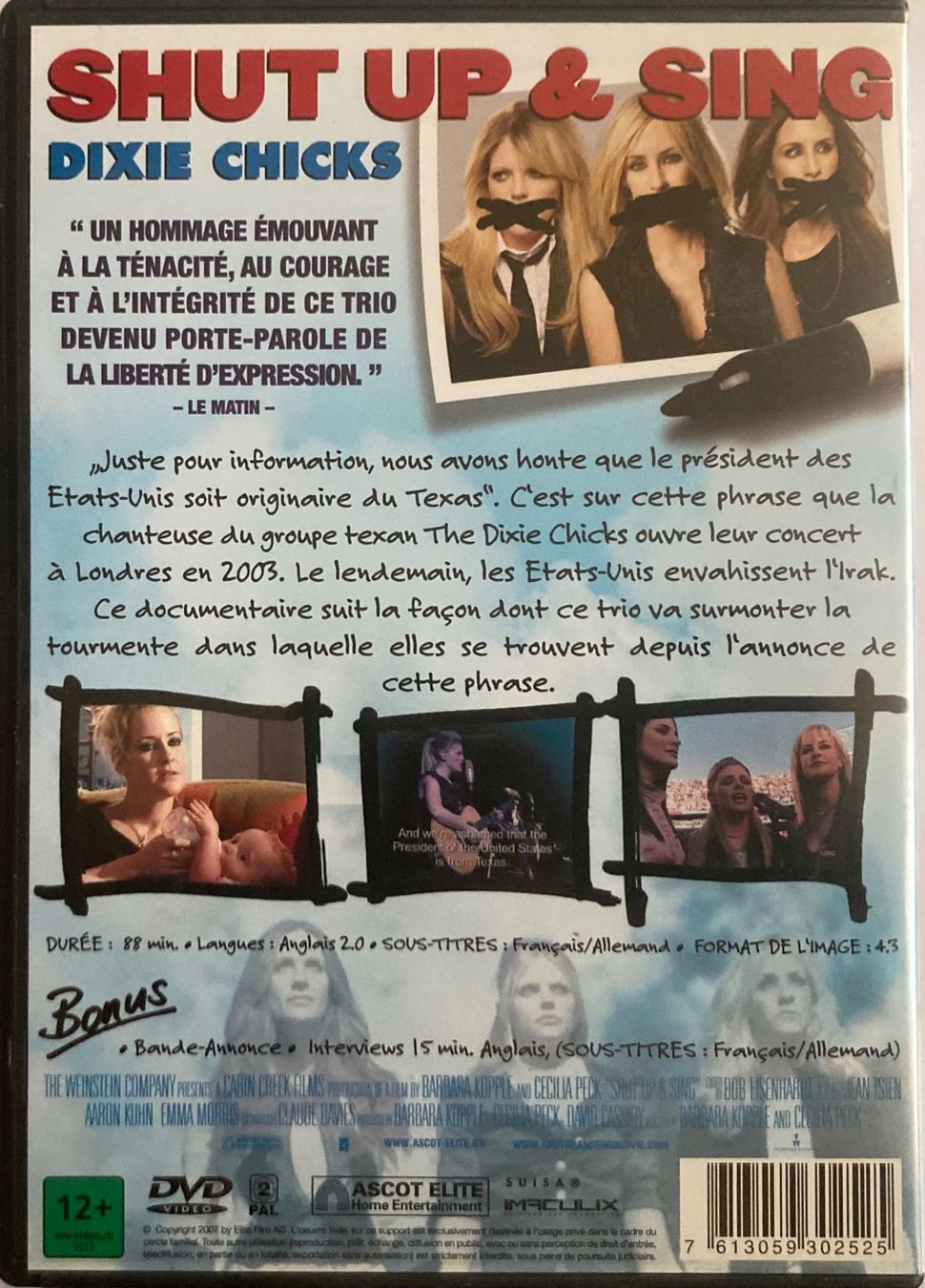 Tutti i DVDs: SHUT UP & SING, DIXIE CHICKS – Usato da Poliez-Pittet venduto da Newtown-Records 1