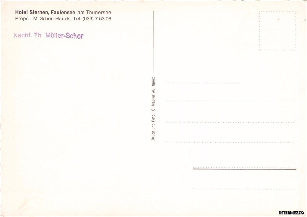Cartes postales: Faulensee BE // Hotel Sternen Thunersee – D'occasion à Basel par intermezzo12 1