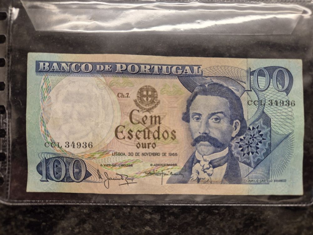 Portugal 100 Escudos Note Banco de Portugal 1965 (Gebraucht) in
