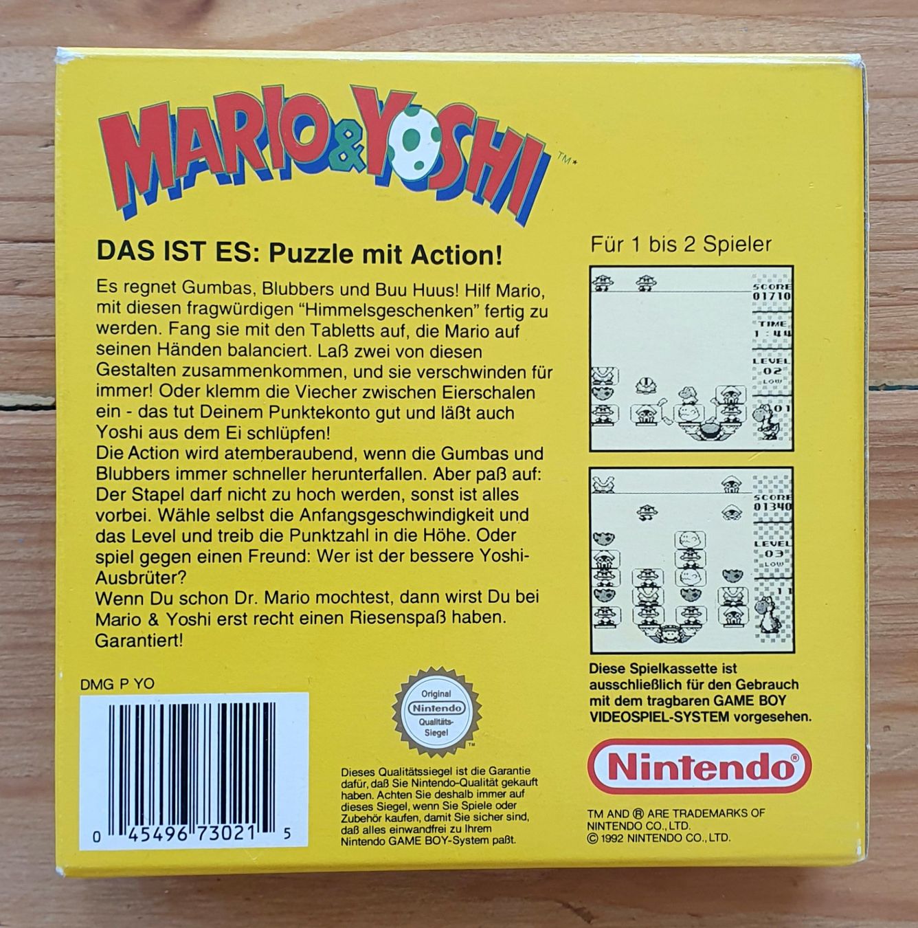 Nintendo Jeux: Original Nintendo Gameboy Game "Mario & Yoshi" – D'occasion à Oetwil a.d. Limmat par josef2012 2