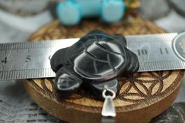 Onyx  Schwarz  Schildkröte   Anhänger   ab 1.- Auktion