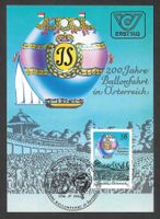 Österreich Maximumkarte 1787 200 Jahre Ballonfa. ET 6.7.1984