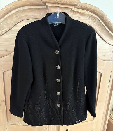 schwarze Wollstoffjacke von "GEIGER" , Gr. 40 ungefüttert