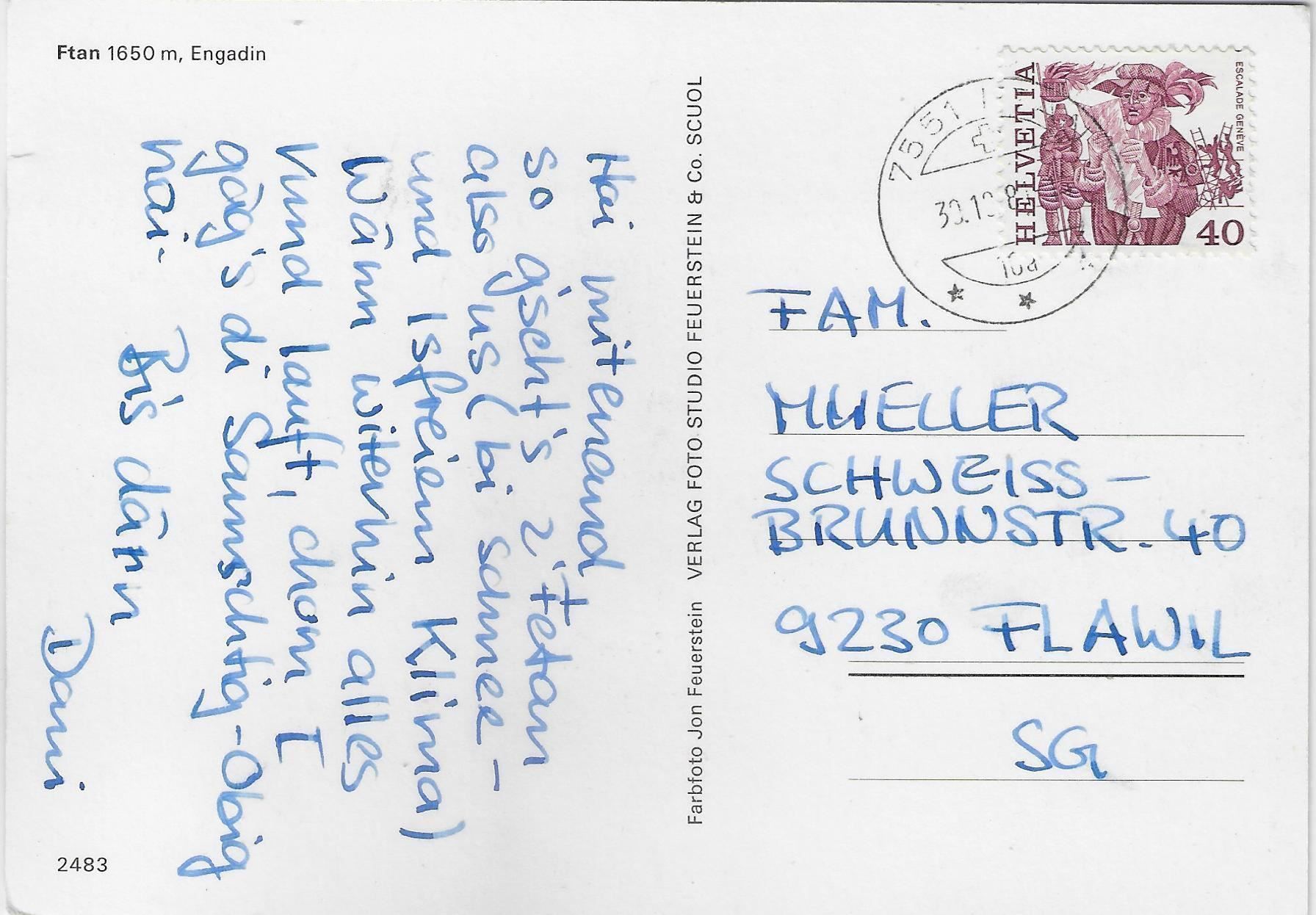 Cartoline postali: Ftan - Engadin - Generalansicht – Antico da Ettingen venduto da Kartenplanet 1
