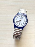 Swatch Swiss Watch blau Metallarmband Datumfunktion guter Zu