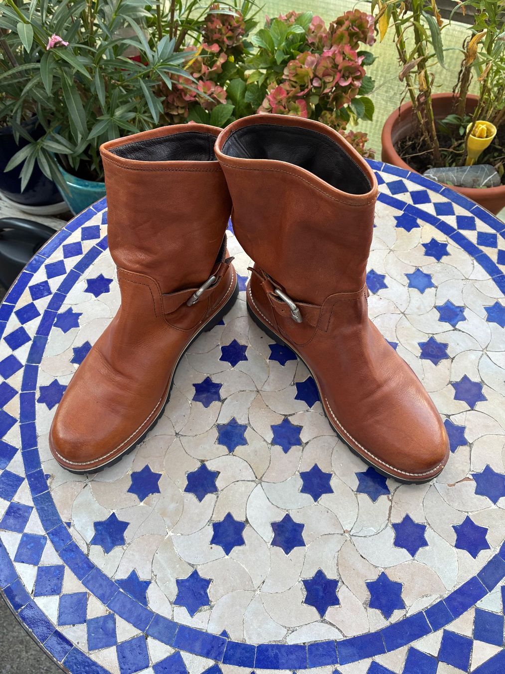 Navyboot Scarpe da uomo: Navyboot-Stiefel aus Leder, braun – Nuovo (secondo la descrizione) da Zürich venduto da thetschi
