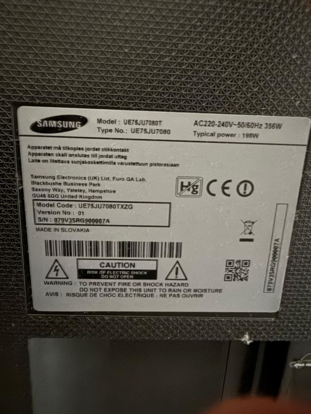 Samsung Fernseher: Samsung UE75JU7080T Displayfehler – Gebraucht aus Oberengstringen von Limmat8102 2