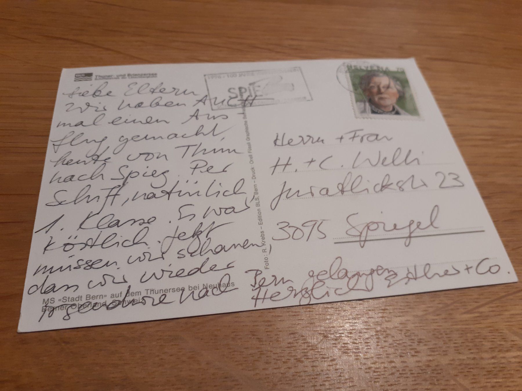 Cartoline postali: BLS -THUNER- und BRIENZERSEE -MS "STADT BERN" auf THUNER SEE – Usato da Winterthur venduto da Ornyx7 1