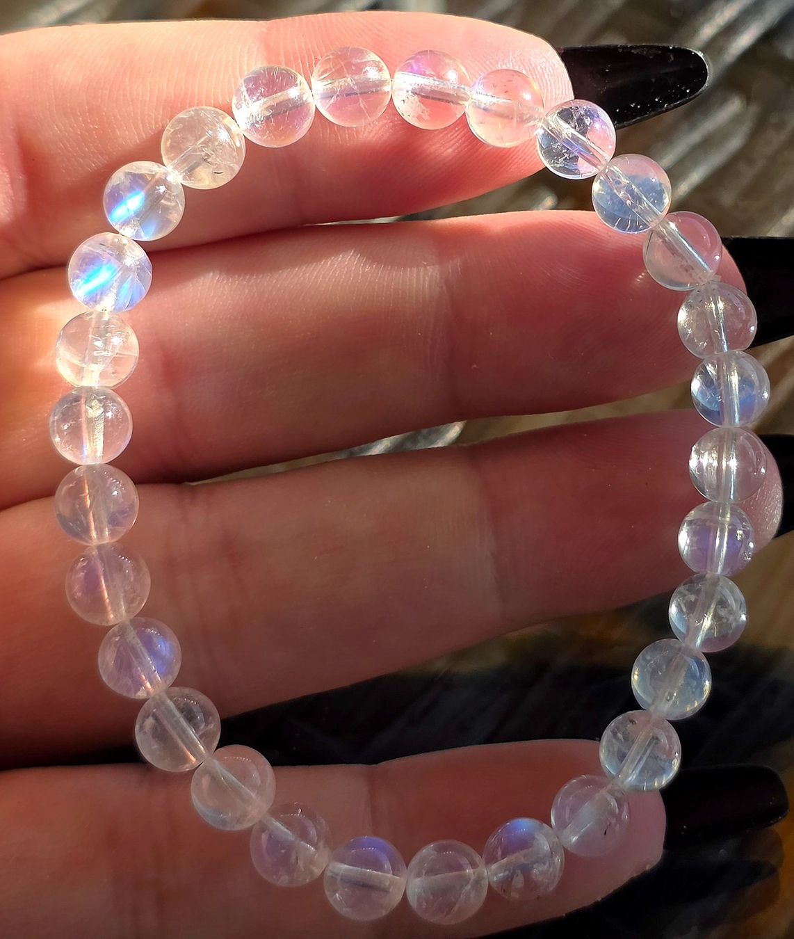 Minerali & Pietre curative: High Quality Weisser Mondstein Armband – Nuovo e nell'imballaggio originale da Matzingen venduto da Shay_Crystalz