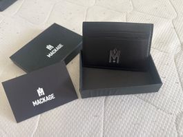 MACKAGE Kartenetui Schwarz Leder Neu OV