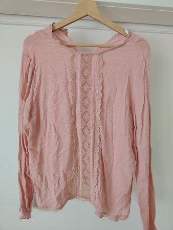 Damen Bluse rosa Grösse S Spitze gute Zustand