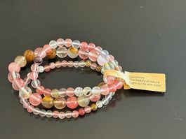 3-teiliges Armband mit Halb-Edel-Steinperlen in 4mm/6mm/8mm