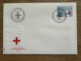 Schweiz - Sonderbrief 50 Jahre Rotes Kreuz mit Blockausschni