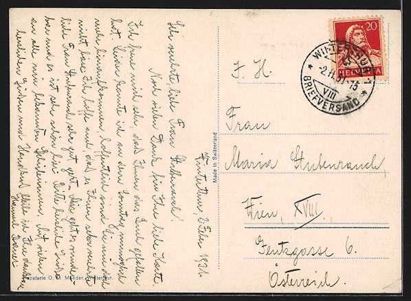 Ansichtskarten: AK Winterthur, Kantonsschule, 1931 – Gebraucht aus Berlin von bartko-reher 1