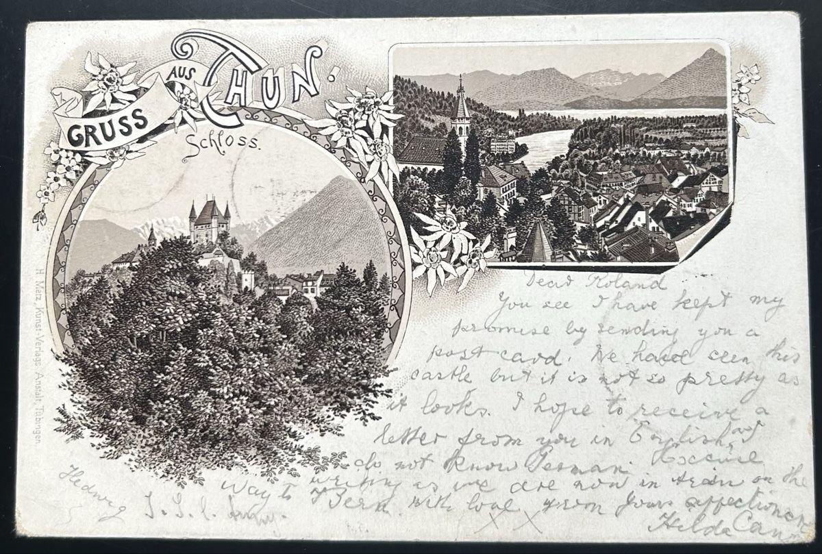 Ansichtskarten: Gruss aus Thun Litho  – Gebraucht aus Horw von Tellbub