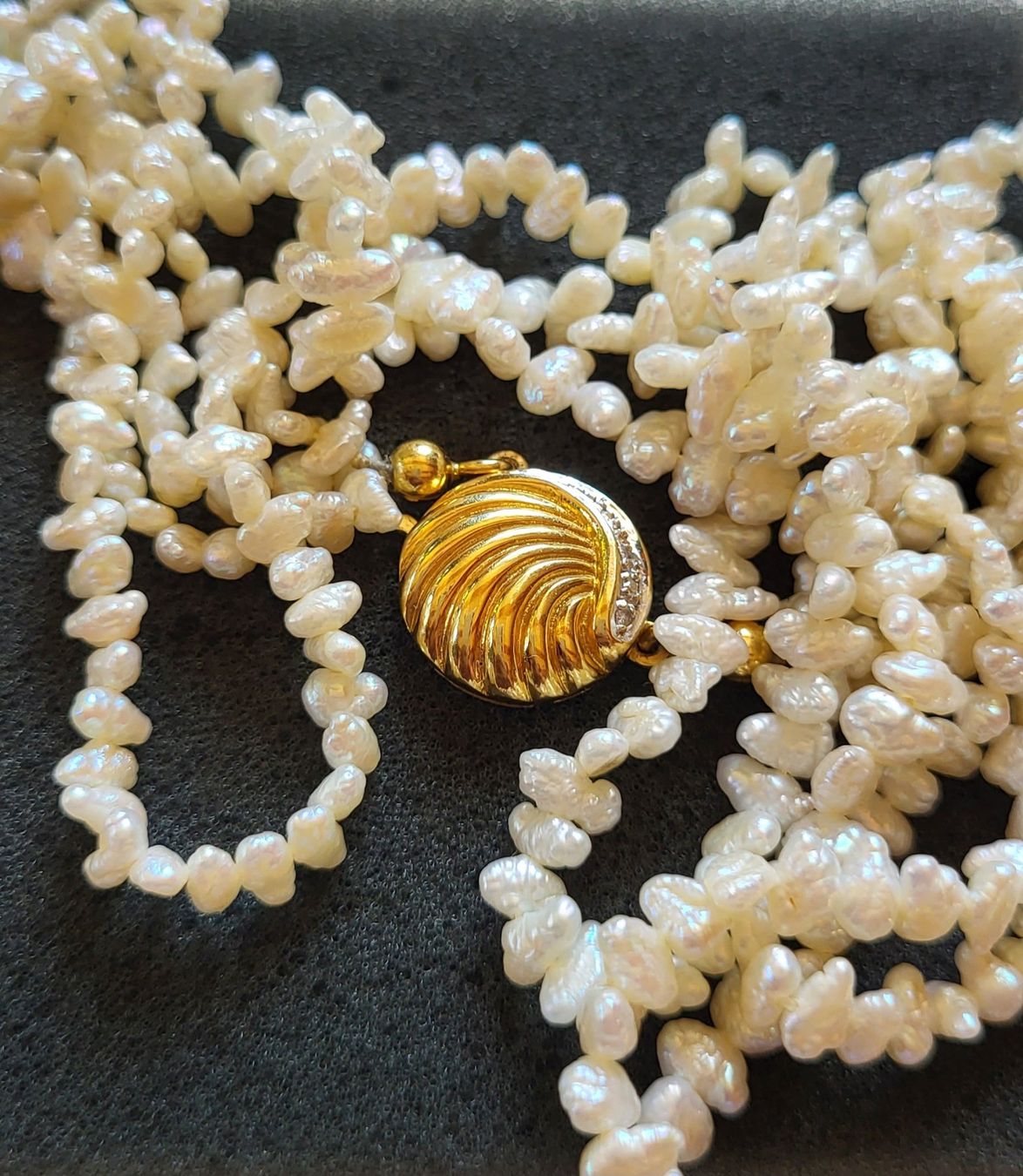 Catenine: Gold 750 Perlen Kette Mit Brillanten – Usato da Wald ZH venduto da Dasilver 7