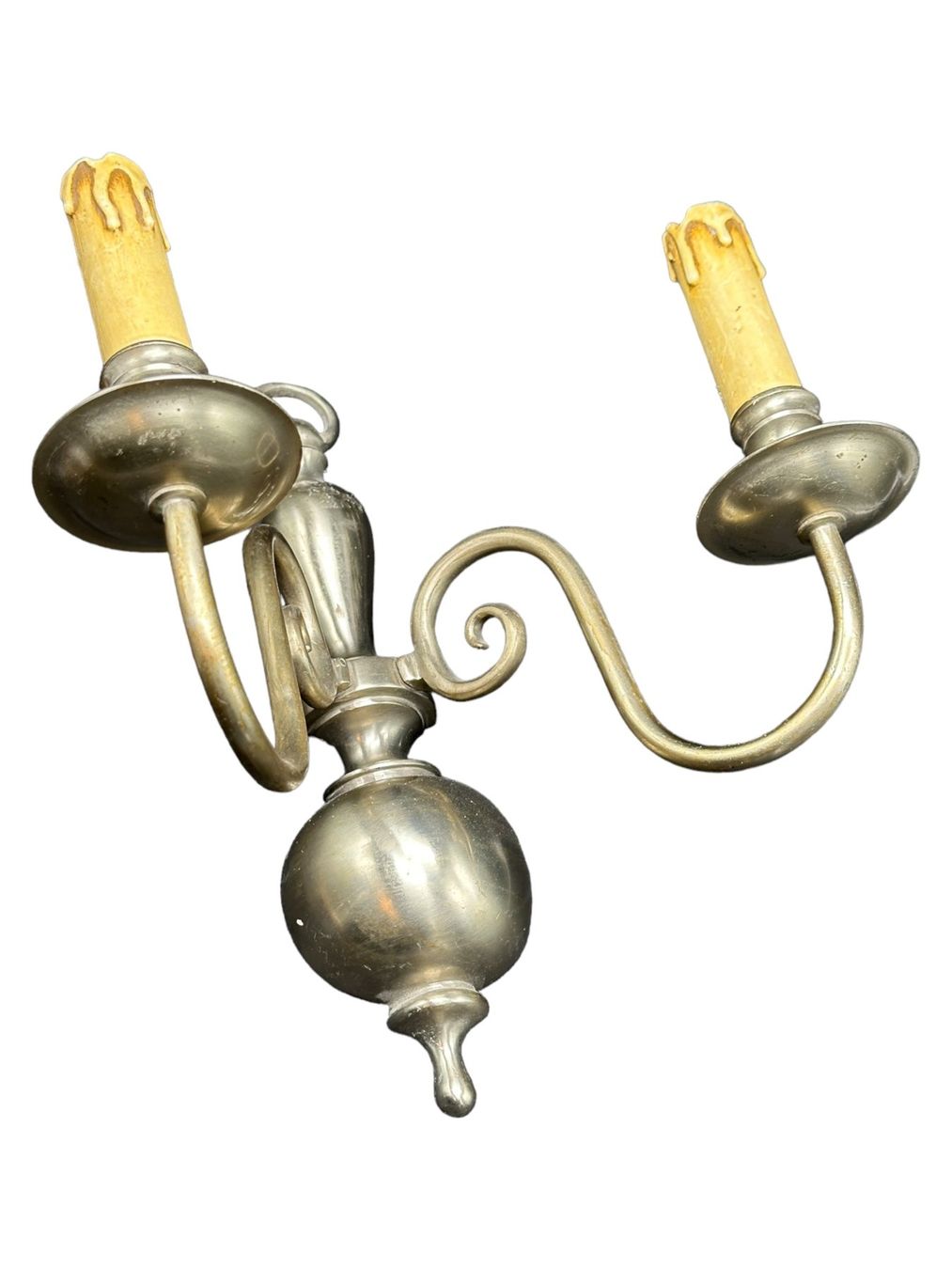 Lampade: Ancienne applique murale Fleur-de-lis double bronze chromé – Usato da Morges venduto da Auct 1