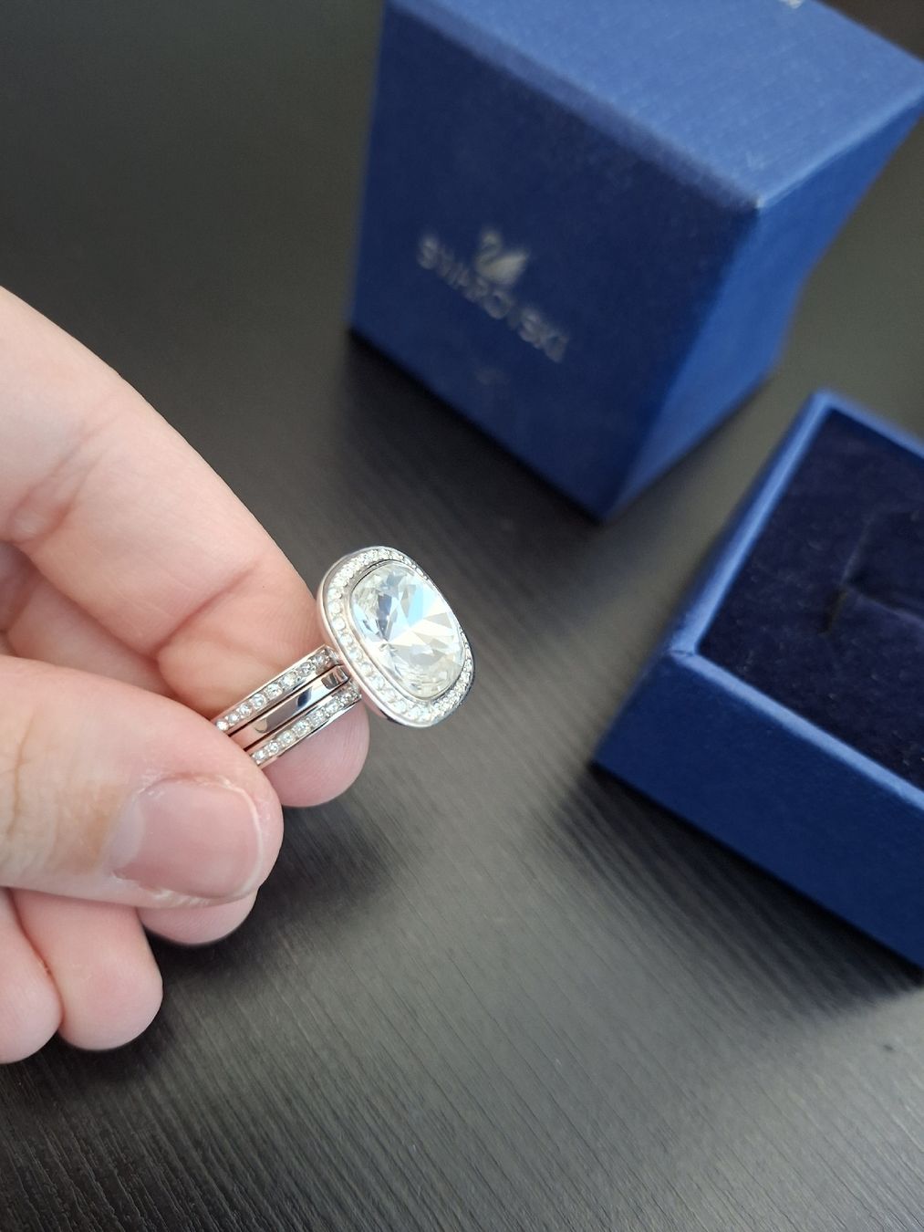 Swarovski Anelli: Swarovski Ring Set Silber Damen Grösse 50  – Nuovo e nell'imballaggio originale da Winterthur venduto da Ausmisten2026 1